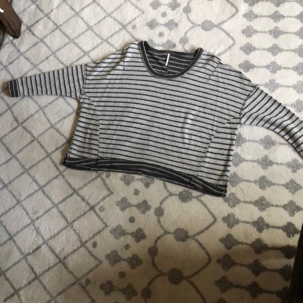 Free People striped pull over sweater